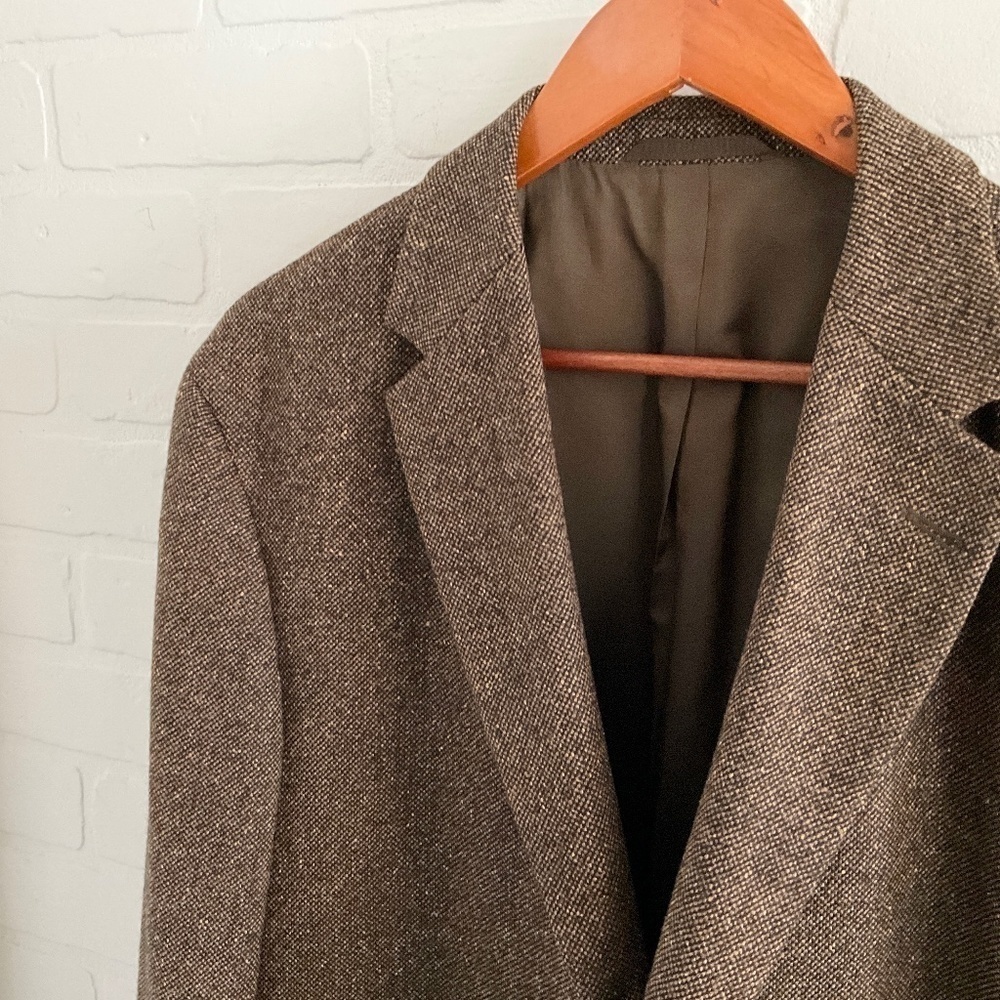 Hugo Boss Sirrah Silk Wool Tweed Blazer Quiet Luxury Hazelnut Brown US 48L - Picture 7 of 16